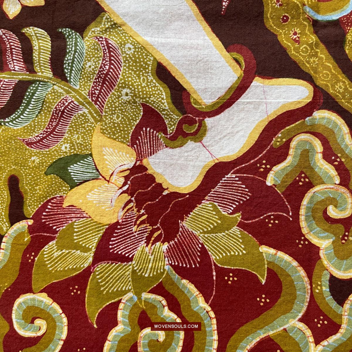 1748 Ramayan Scene in Batik - Hanuman - Cirebon Javanese Batik Tulis Artwork-WOVENSOULS Antique Textiles & Art Gallery