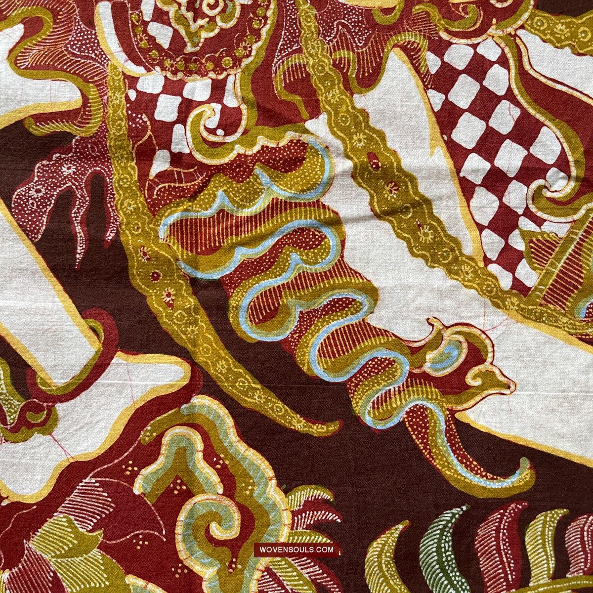 1748 Ramayan Scene in Batik - Hanuman - Cirebon Javanese Batik Tulis Artwork-WOVENSOULS Antique Textiles & Art Gallery