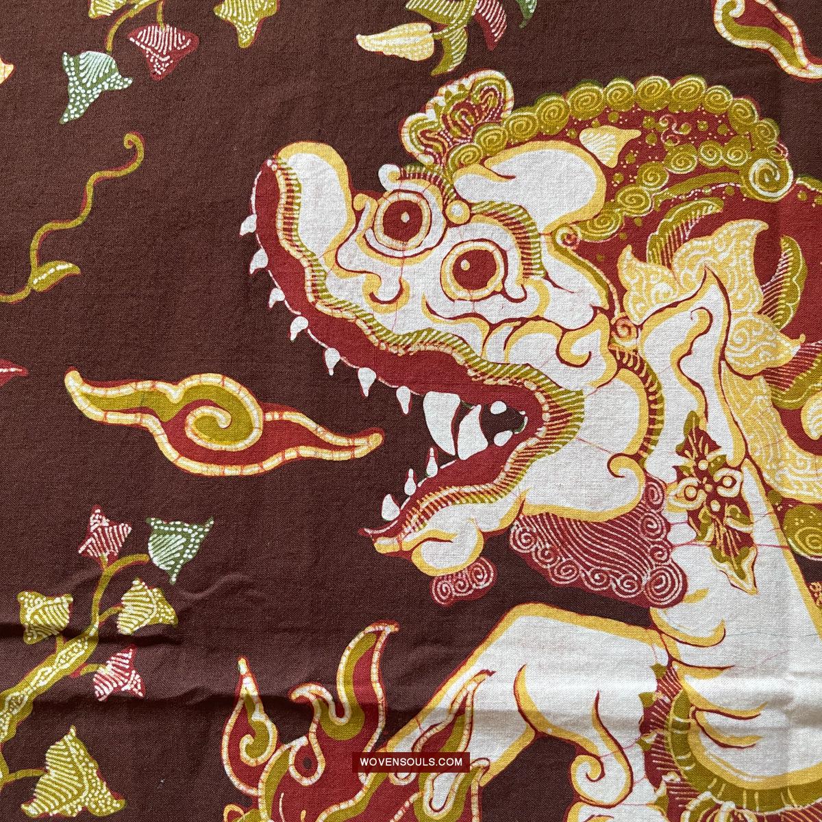 1748 Ramayan Scene in Batik - Hanuman - Cirebon Javanese Batik Tulis Artwork-WOVENSOULS Antique Textiles & Art Gallery