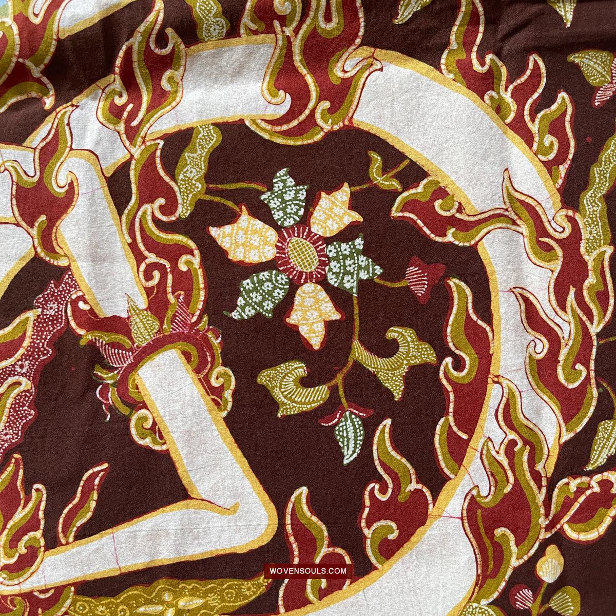 1748 Ramayan Scene in Batik - Hanuman - Cirebon Javanese Batik Tulis Artwork-WOVENSOULS Antique Textiles & Art Gallery