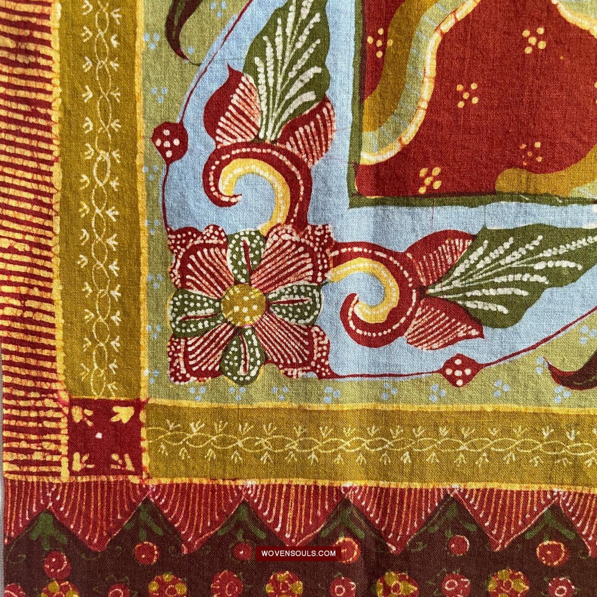 1748 Ramayan Scene in Batik - Hanuman - Cirebon Javanese Batik Tulis Artwork-WOVENSOULS Antique Textiles & Art Gallery