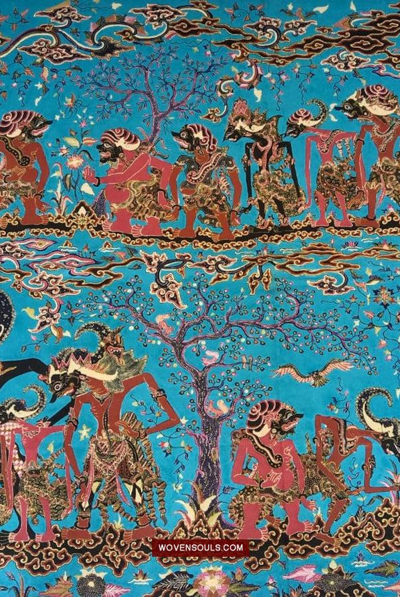 1749 indonesische Kunst Cirebon Javanese Batik Tulis Kunstwerk - Punakawan Cirebonan-WOVENSOULS Galerie für antike Textilien und Kunst