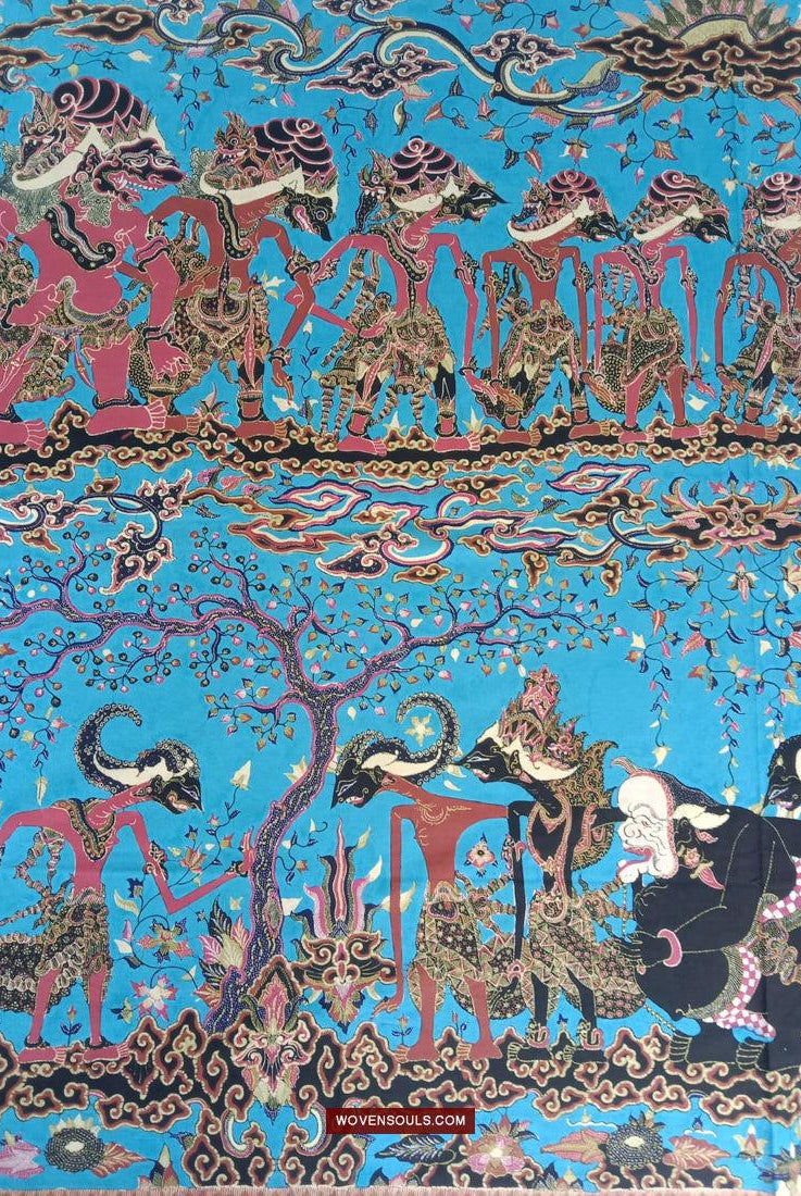 1749 indonesische Kunst Cirebon Javanese Batik Tulis Kunstwerk - Punakawan Cirebonan-WOVENSOULS Galerie für antike Textilien und Kunst