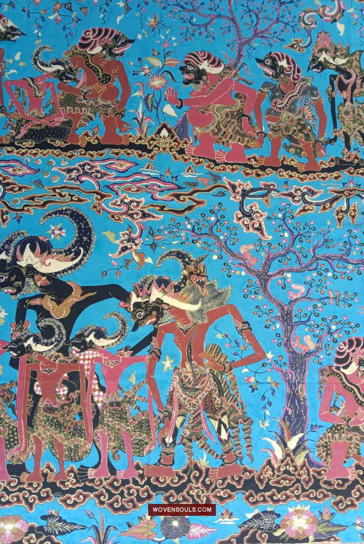 1749 indonesische Kunst Cirebon Javanese Batik Tulis Kunstwerk - Punakawan Cirebonan-WOVENSOULS Galerie für antike Textilien und Kunst