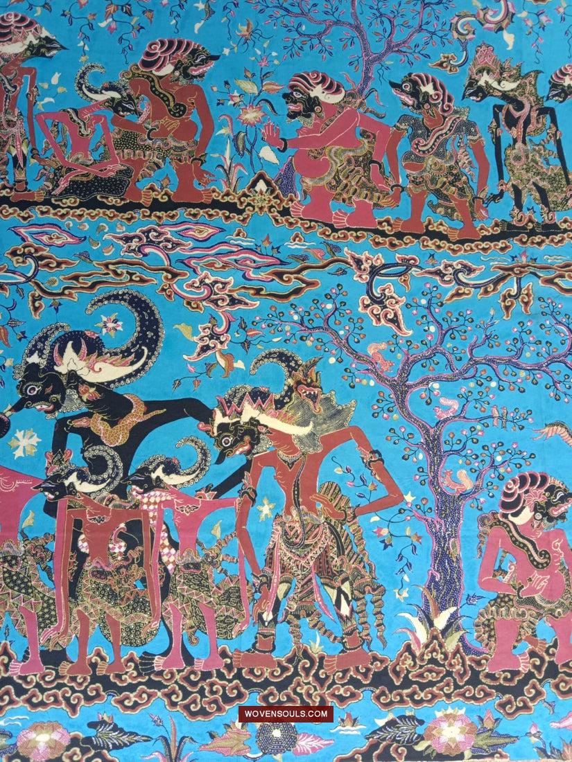 1749 Indonesian Art Cirebon Javanese Batik Tulis Artwork - Punakawan Cirebonan-WOVENSOULS Antique Textiles & Art Gallery