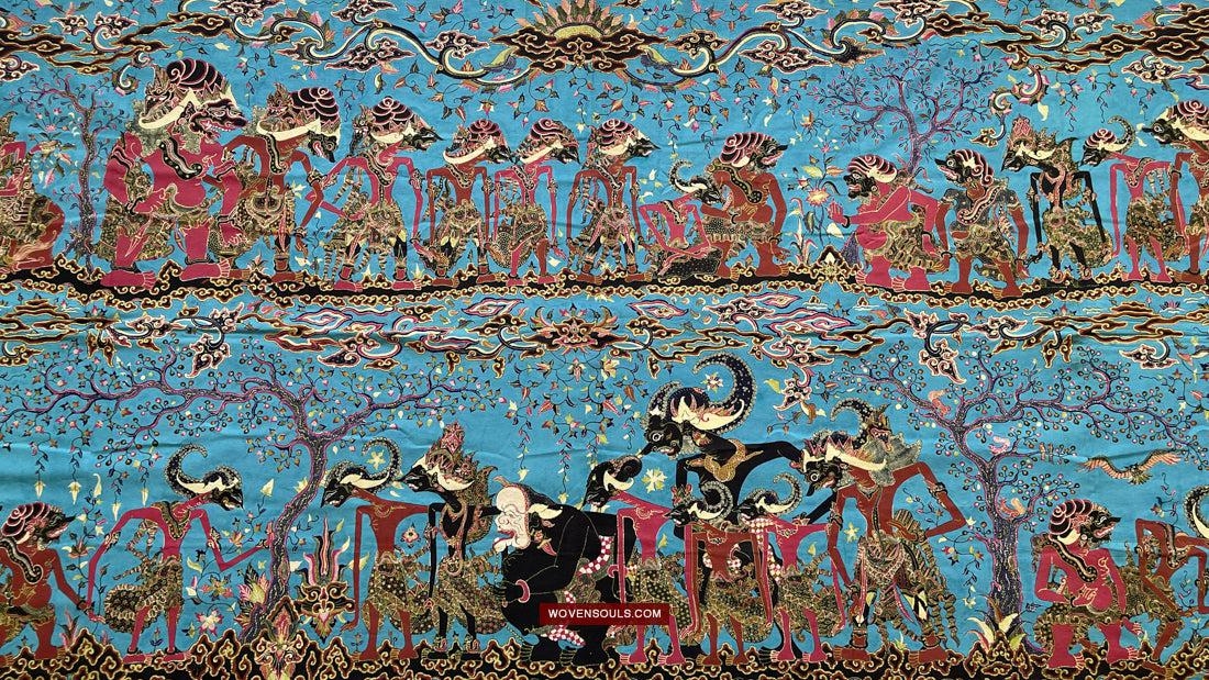 1749 Indonesian Art Cirebon Javanese Batik Tulis Artwork - Punakawan Cirebonan-WOVENSOULS Antique Textiles & Art Gallery
