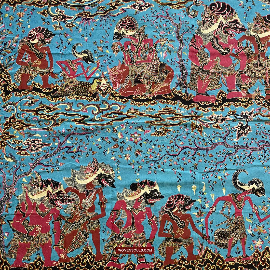 1749 Indonesian Art Cirebon Javanese Batik Tulis Artwork - Punakawan Cirebonan-WOVENSOULS Antique Textiles & Art Gallery