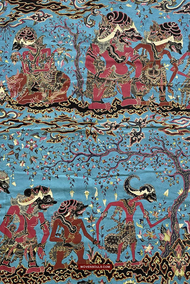 1749 indonesische Kunst Cirebon Javanese Batik Tulis Kunstwerk - Punakawan Cirebonan-WOVENSOULS Galerie für antike Textilien und Kunst
