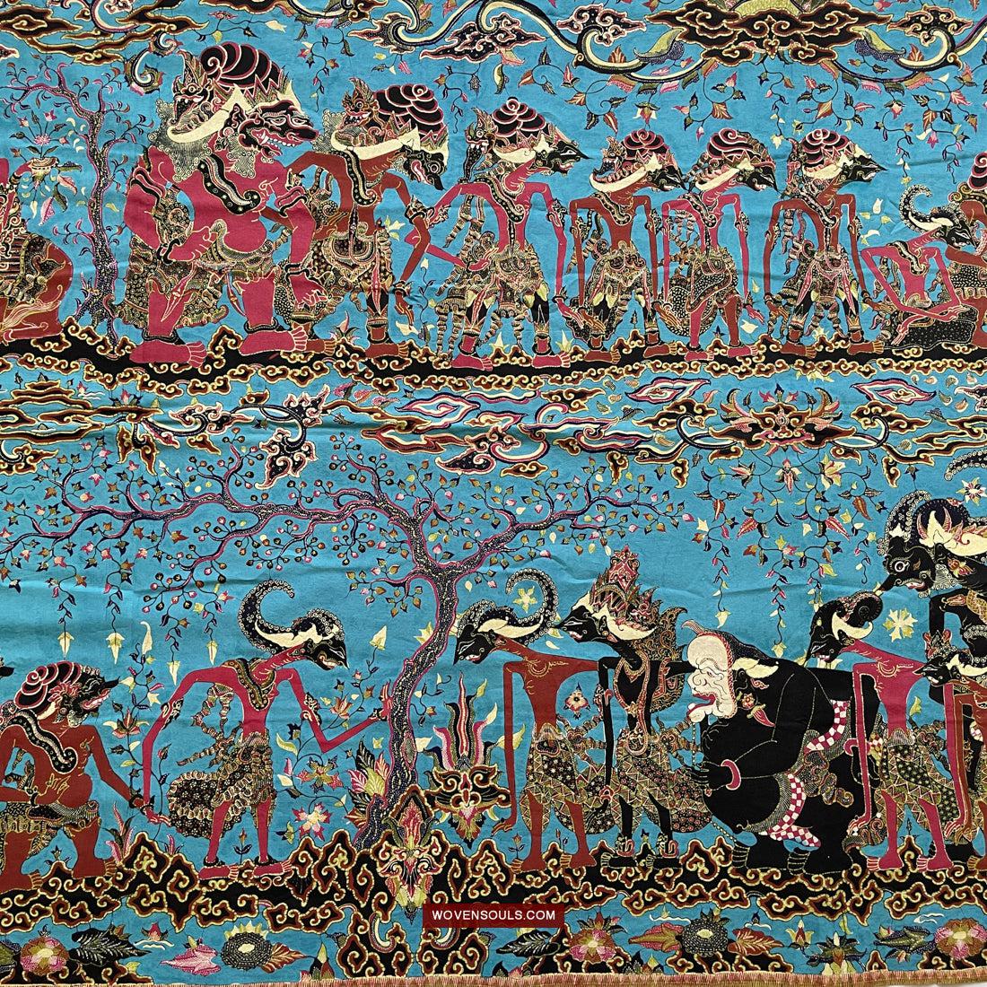 1749 Indonesian Art Cirebon Javanese Batik Tulis Artwork - Punakawan Cirebonan-WOVENSOULS Antique Textiles & Art Gallery