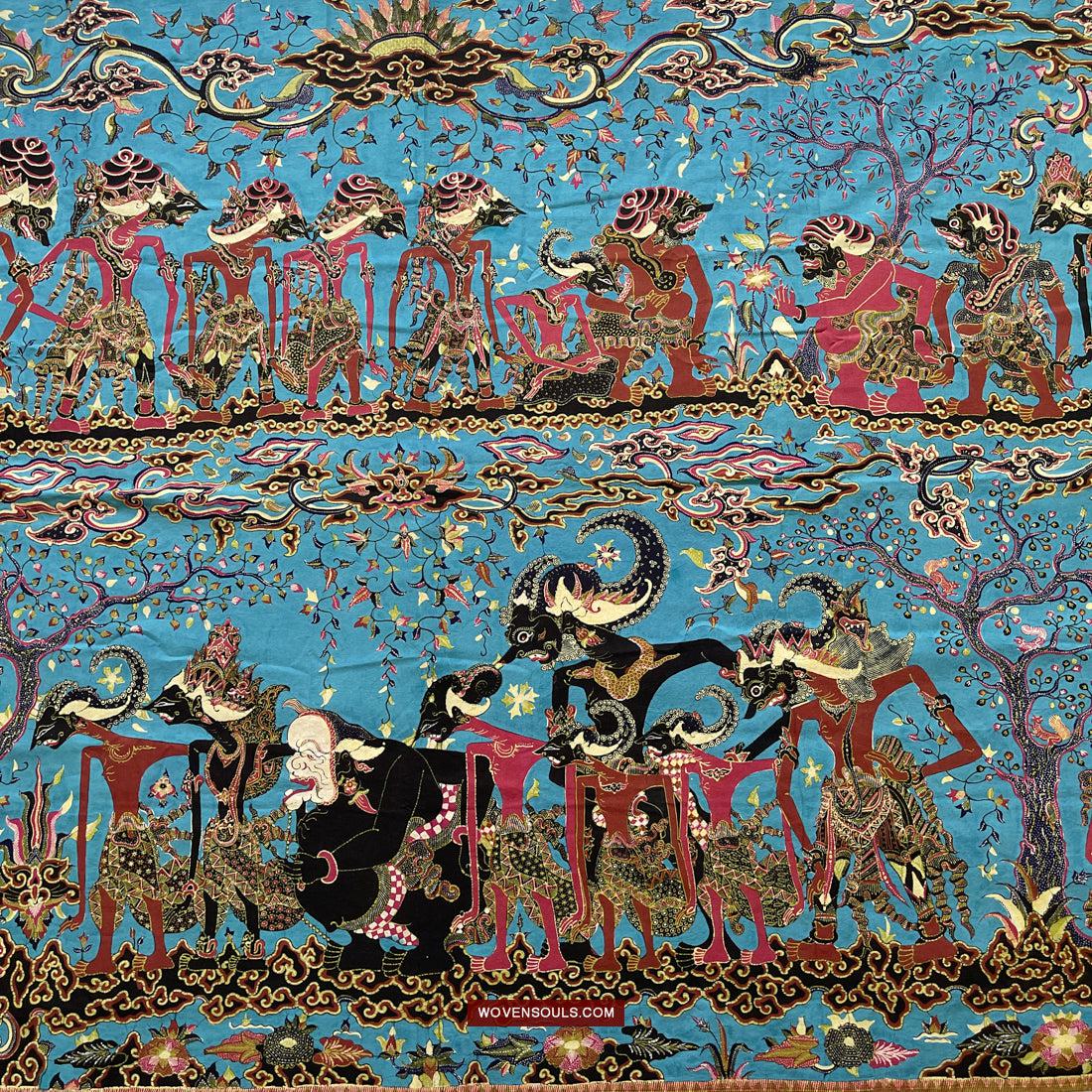 1749 Indonesian Art Cirebon Javanese Batik Tulis Artwork - Punakawan Cirebonan-WOVENSOULS Antique Textiles & Art Gallery