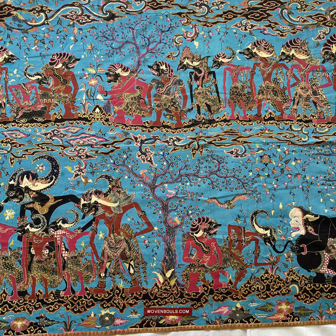 1749 Indonesian Art Cirebon Javanese Batik Tulis Artwork - Punakawan Cirebonan-WOVENSOULS Antique Textiles & Art Gallery