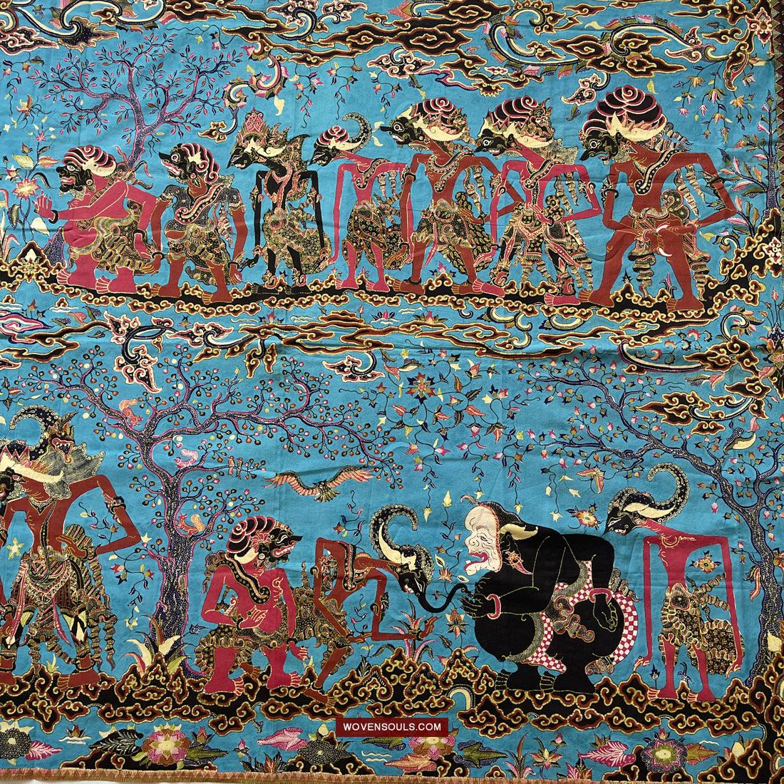 1749 Indonesian Art Cirebon Javanese Batik Tulis Artwork - Punakawan Cirebonan-WOVENSOULS Antique Textiles & Art Gallery
