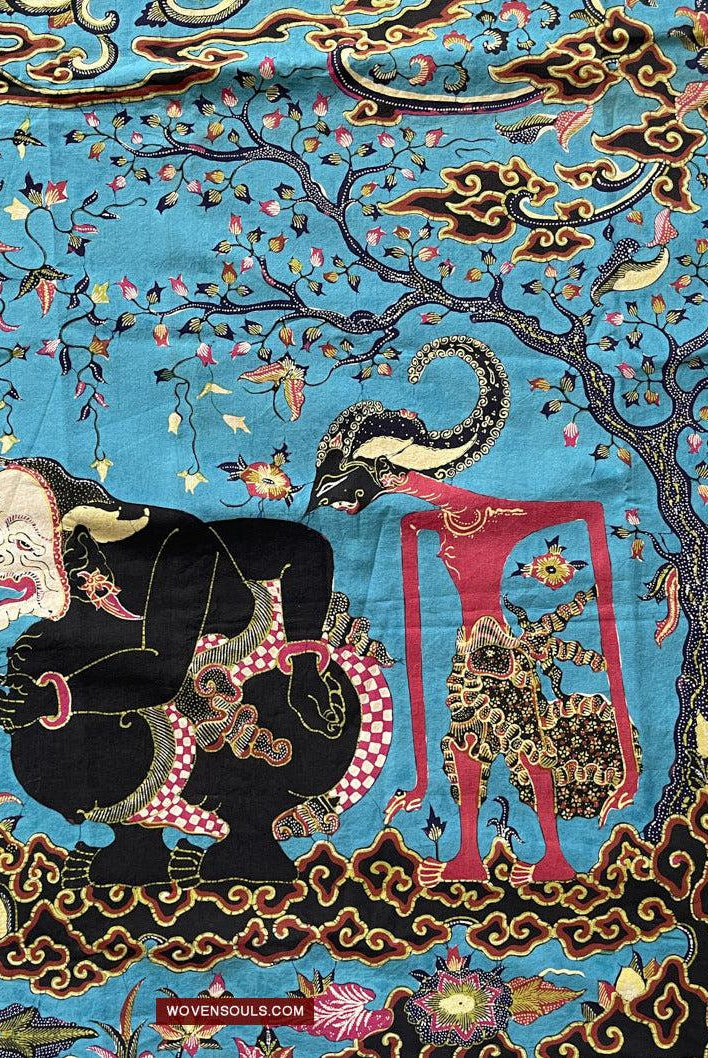 1749 indonesische Kunst Cirebon Javanese Batik Tulis Kunstwerk - Punakawan Cirebonan-WOVENSOULS Galerie für antike Textilien und Kunst