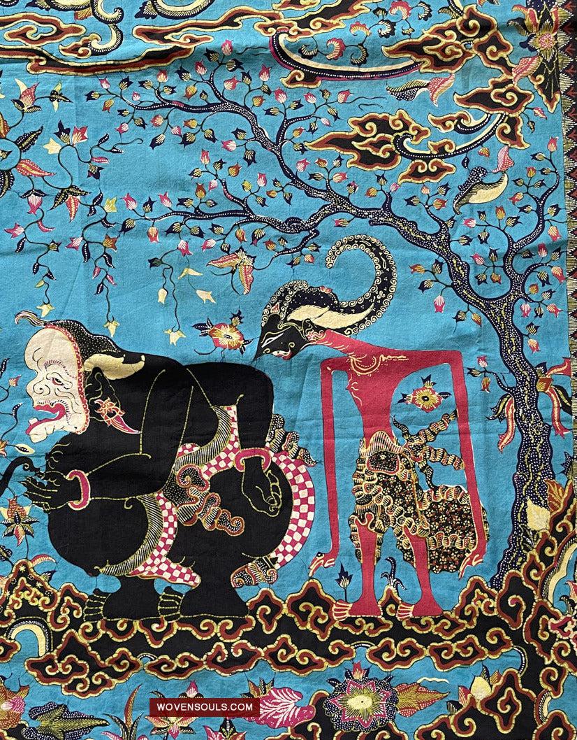 1749 Indonesian Art Cirebon Javanese Batik Tulis Artwork - Punakawan Cirebonan-WOVENSOULS Antique Textiles & Art Gallery
