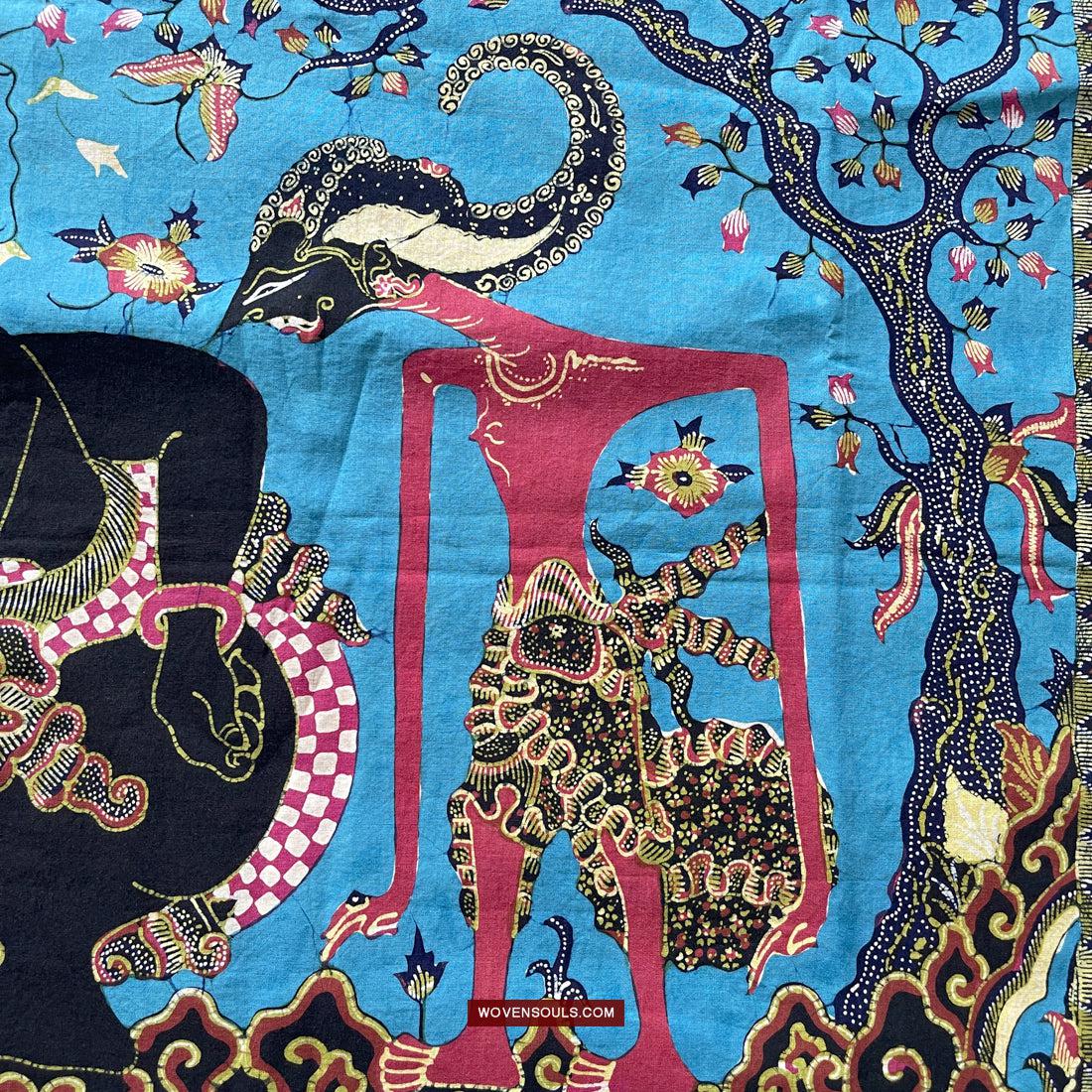 1749 Indonesian Art Cirebon Javanese Batik Tulis Artwork - Punakawan Cirebonan-WOVENSOULS Antique Textiles & Art Gallery