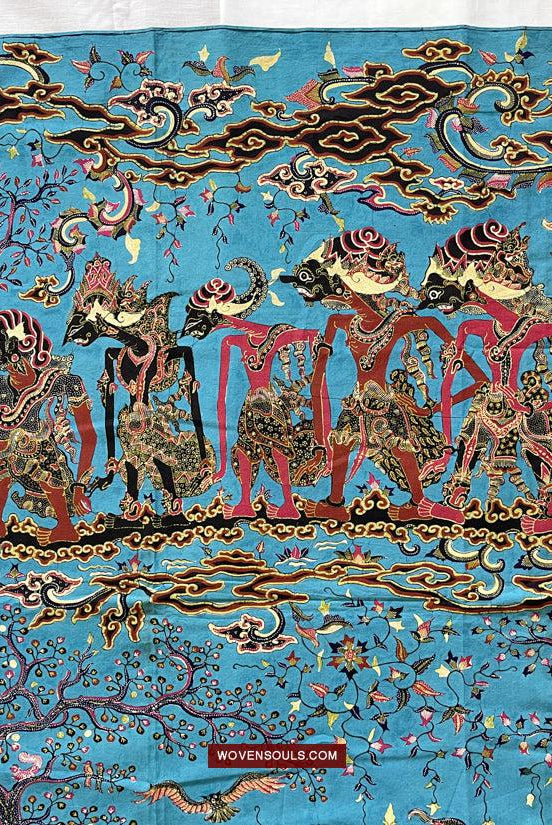 1749 indonesische Kunst Cirebon Javanese Batik Tulis Kunstwerk - Punakawan Cirebonan-WOVENSOULS Galerie für antike Textilien und Kunst