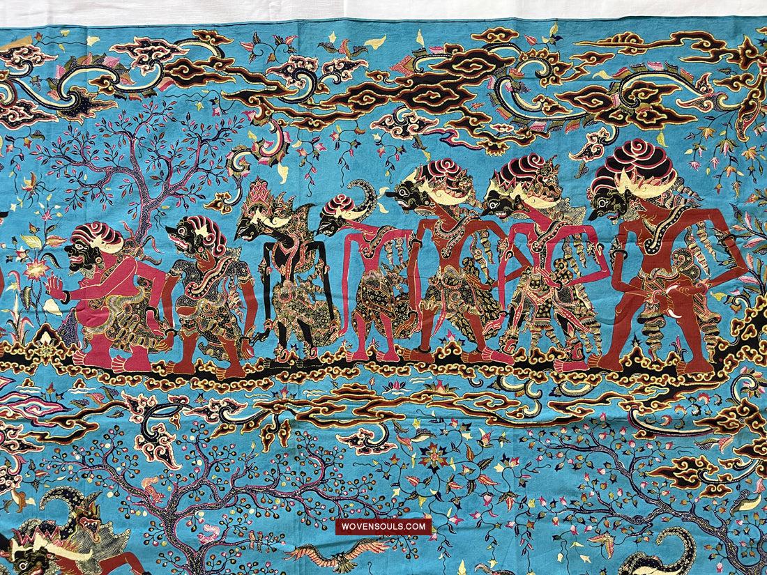 1749 Indonesian Art Cirebon Javanese Batik Tulis Artwork - Punakawan Cirebonan-WOVENSOULS Antique Textiles & Art Gallery