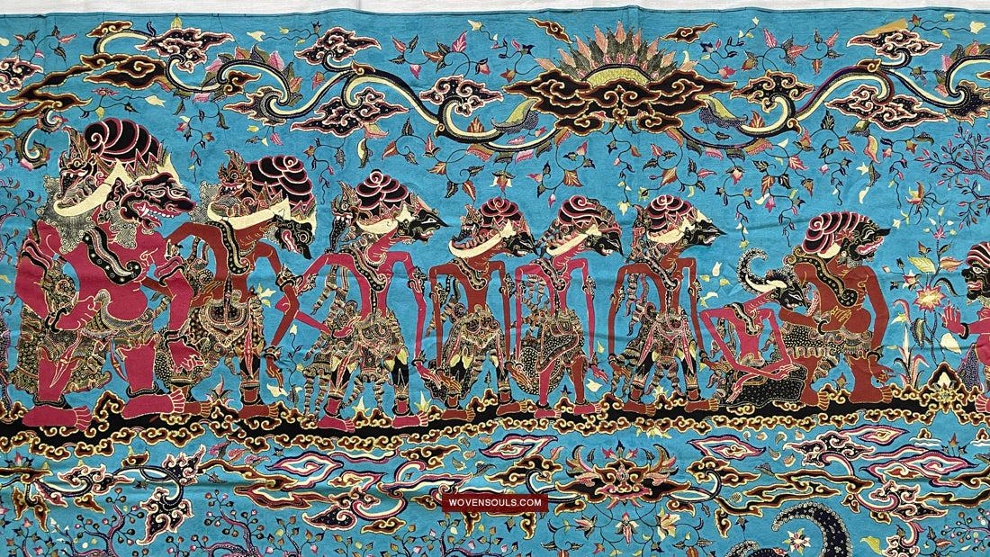 1749 Indonesian Art Cirebon Javanese Batik Tulis Artwork - Punakawan Cirebonan-WOVENSOULS Antique Textiles & Art Gallery