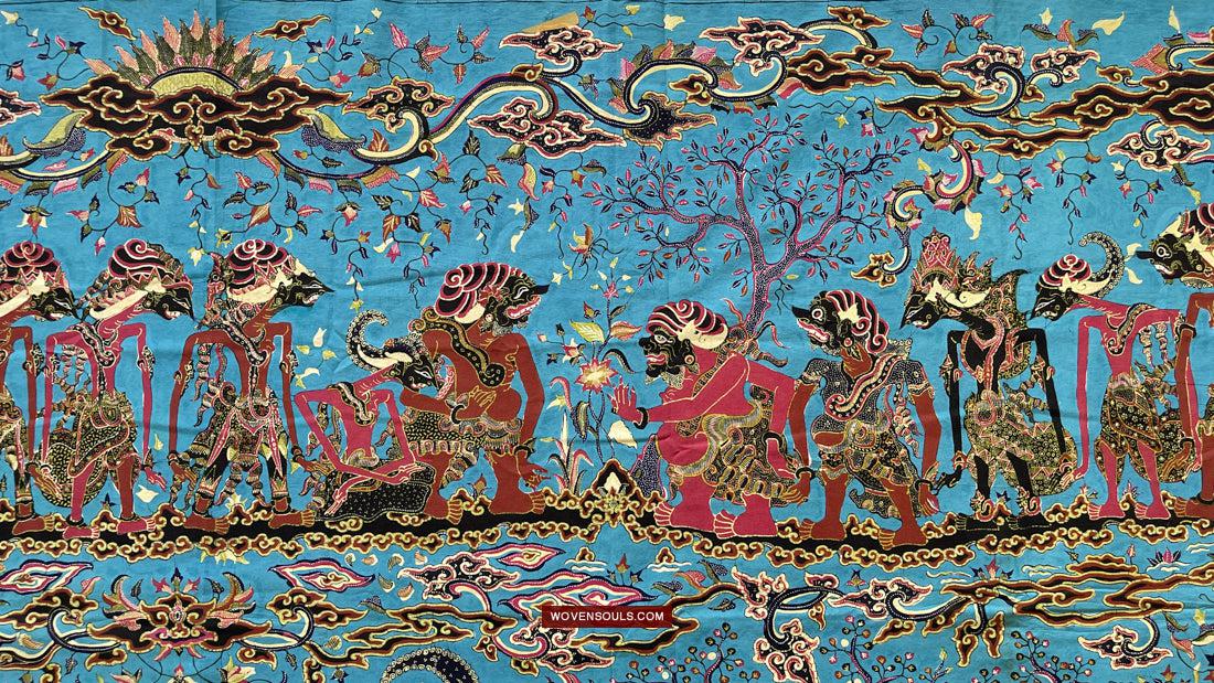 1749 Indonesian Art Cirebon Javanese Batik Tulis Artwork - Punakawan Cirebonan-WOVENSOULS Antique Textiles & Art Gallery