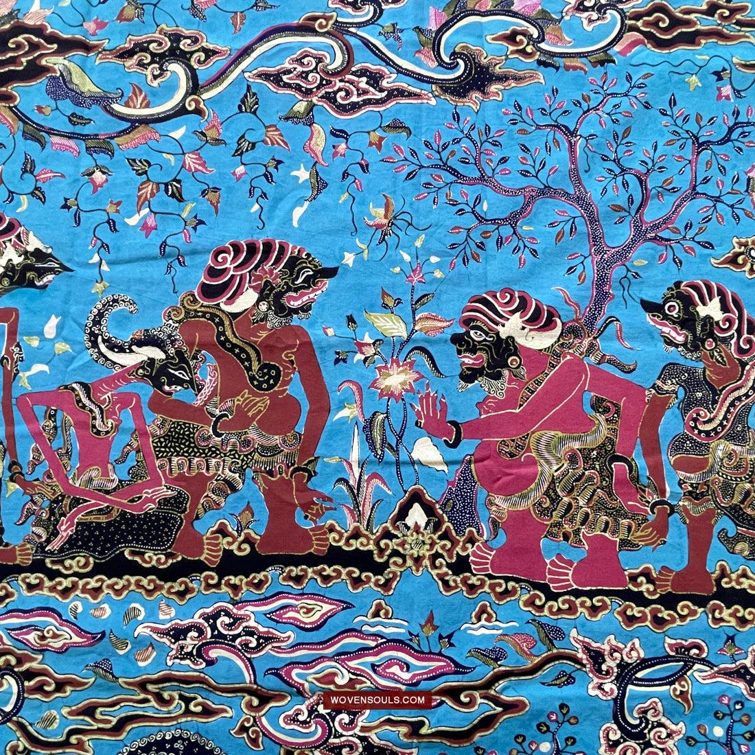 1749 Indonesian Art Cirebon Javanese Batik Tulis Artwork - Punakawan Cirebonan-WOVENSOULS Antique Textiles & Art Gallery