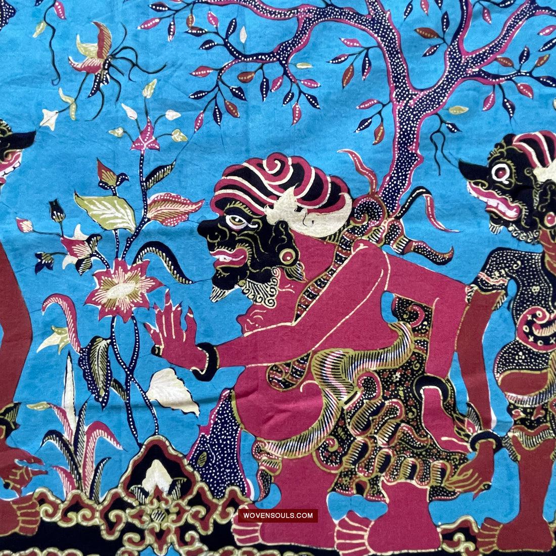 1749 Indonesian Art Cirebon Javanese Batik Tulis Artwork - Punakawan Cirebonan-WOVENSOULS Antique Textiles & Art Gallery