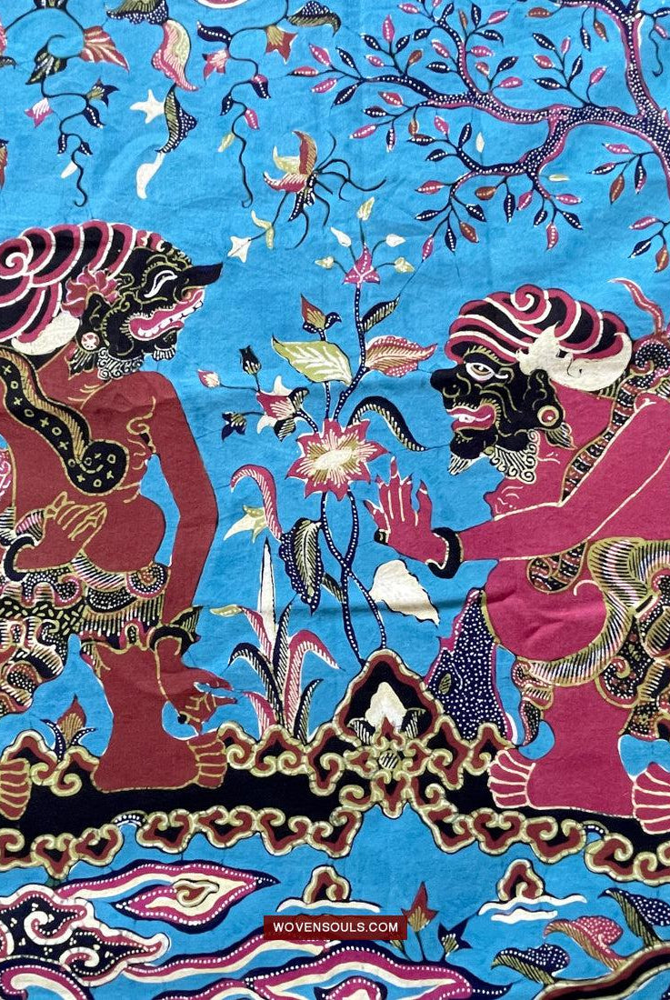 1749 indonesische Kunst Cirebon Javanese Batik Tulis Kunstwerk - Punakawan Cirebonan-WOVENSOULS Galerie für antike Textilien und Kunst