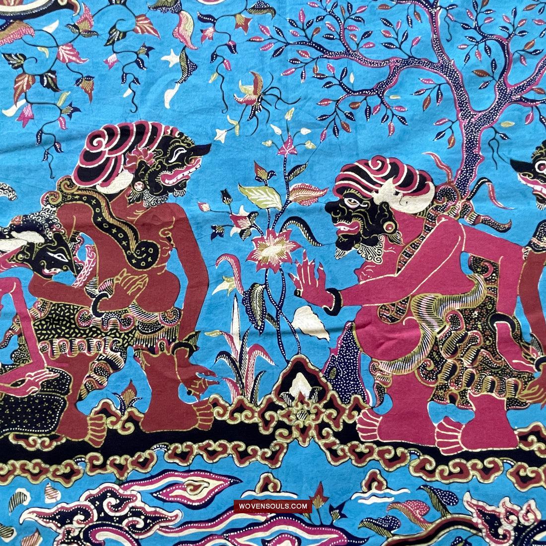 1749 Indonesian Art Cirebon Javanese Batik Tulis Artwork - Punakawan Cirebonan-WOVENSOULS Antique Textiles & Art Gallery
