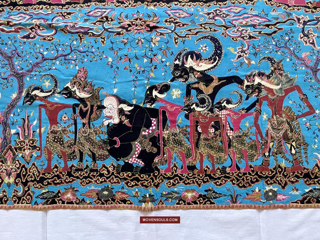 1749 Indonesian Art Cirebon Javanese Batik Tulis Artwork - Punakawan Cirebonan-WOVENSOULS Antique Textiles & Art Gallery