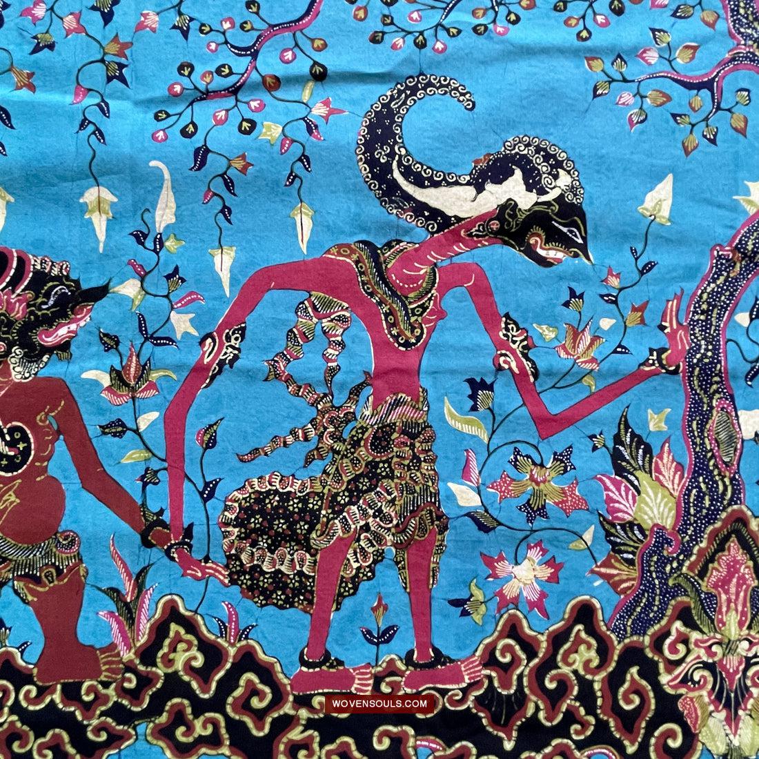 1749 Indonesian Art Cirebon Javanese Batik Tulis Artwork - Punakawan Cirebonan-WOVENSOULS Antique Textiles & Art Gallery