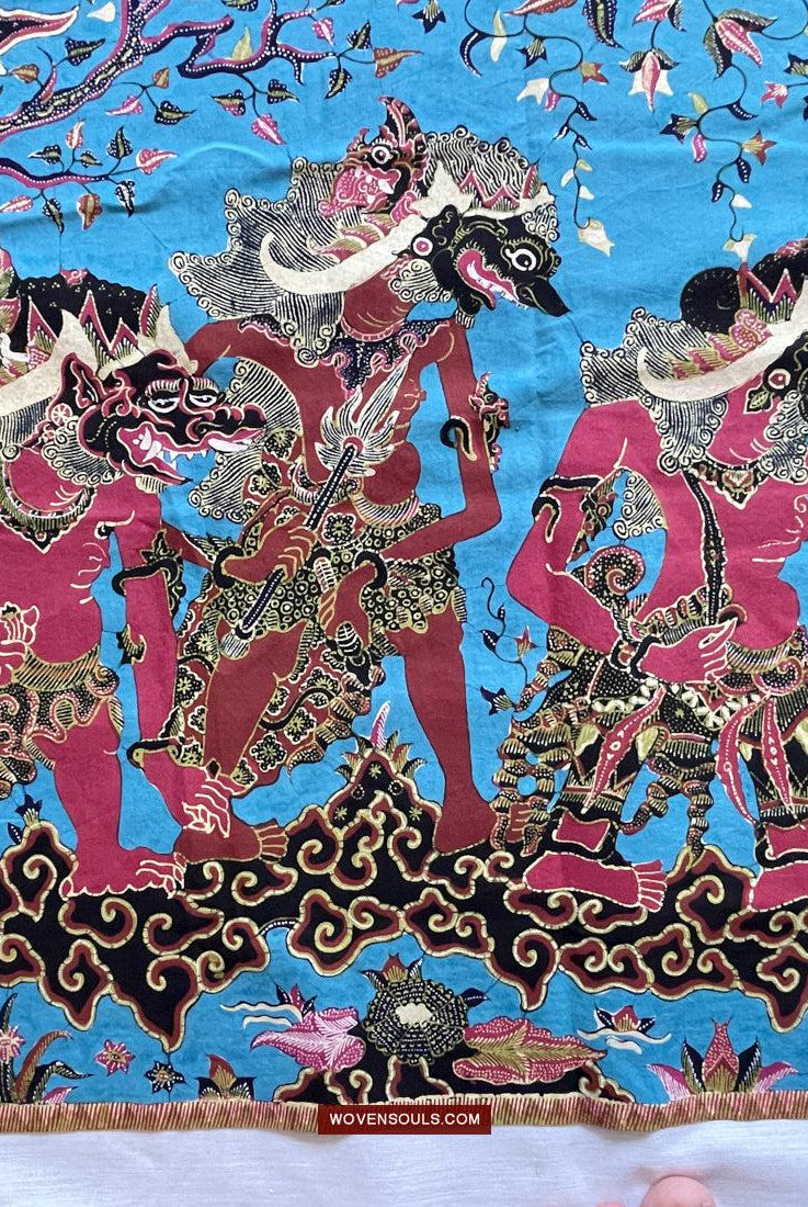 1749 indonesische Kunst Cirebon Javanese Batik Tulis Kunstwerk - Punakawan Cirebonan-WOVENSOULS Galerie für antike Textilien und Kunst