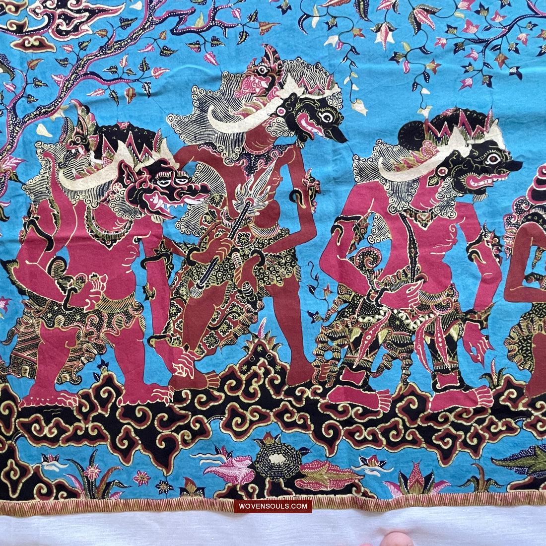 1749 Indonesian Art Cirebon Javanese Batik Tulis Artwork - Punakawan Cirebonan-WOVENSOULS Antique Textiles & Art Gallery