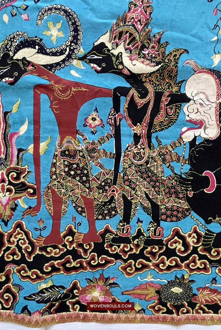 1749 indonesische Kunst Cirebon Javanese Batik Tulis Kunstwerk - Punakawan Cirebonan-WOVENSOULS Galerie für antike Textilien und Kunst