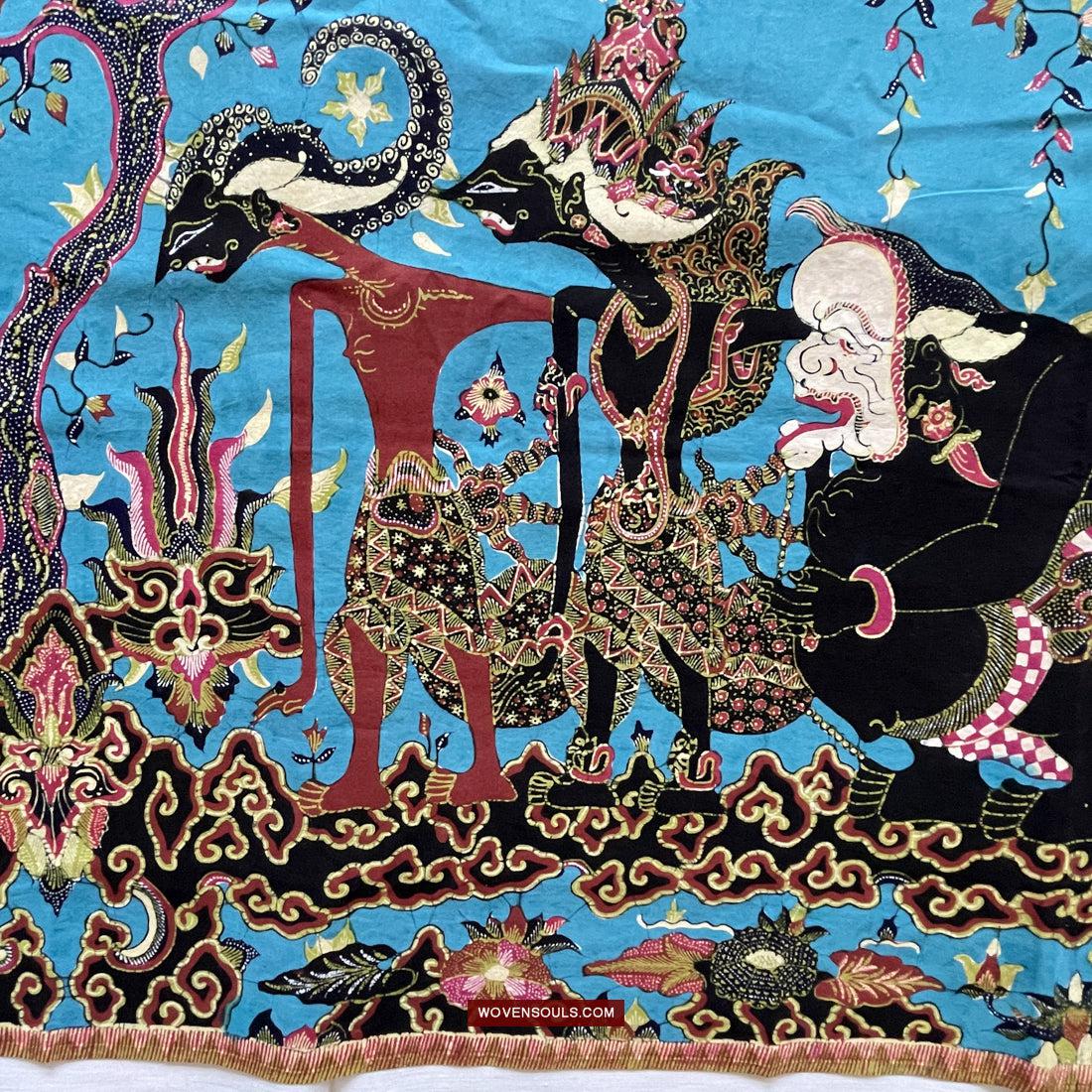 1749 Indonesian Art Cirebon Javanese Batik Tulis Artwork - Punakawan Cirebonan-WOVENSOULS Antique Textiles & Art Gallery