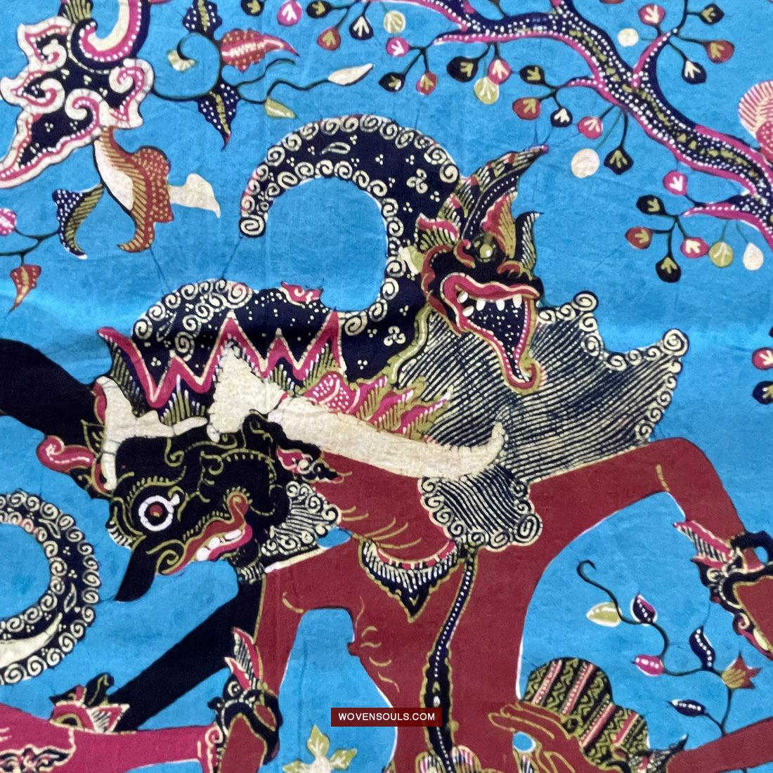 1749 Indonesian Art Cirebon Javanese Batik Tulis Artwork - Punakawan Cirebonan-WOVENSOULS Antique Textiles & Art Gallery