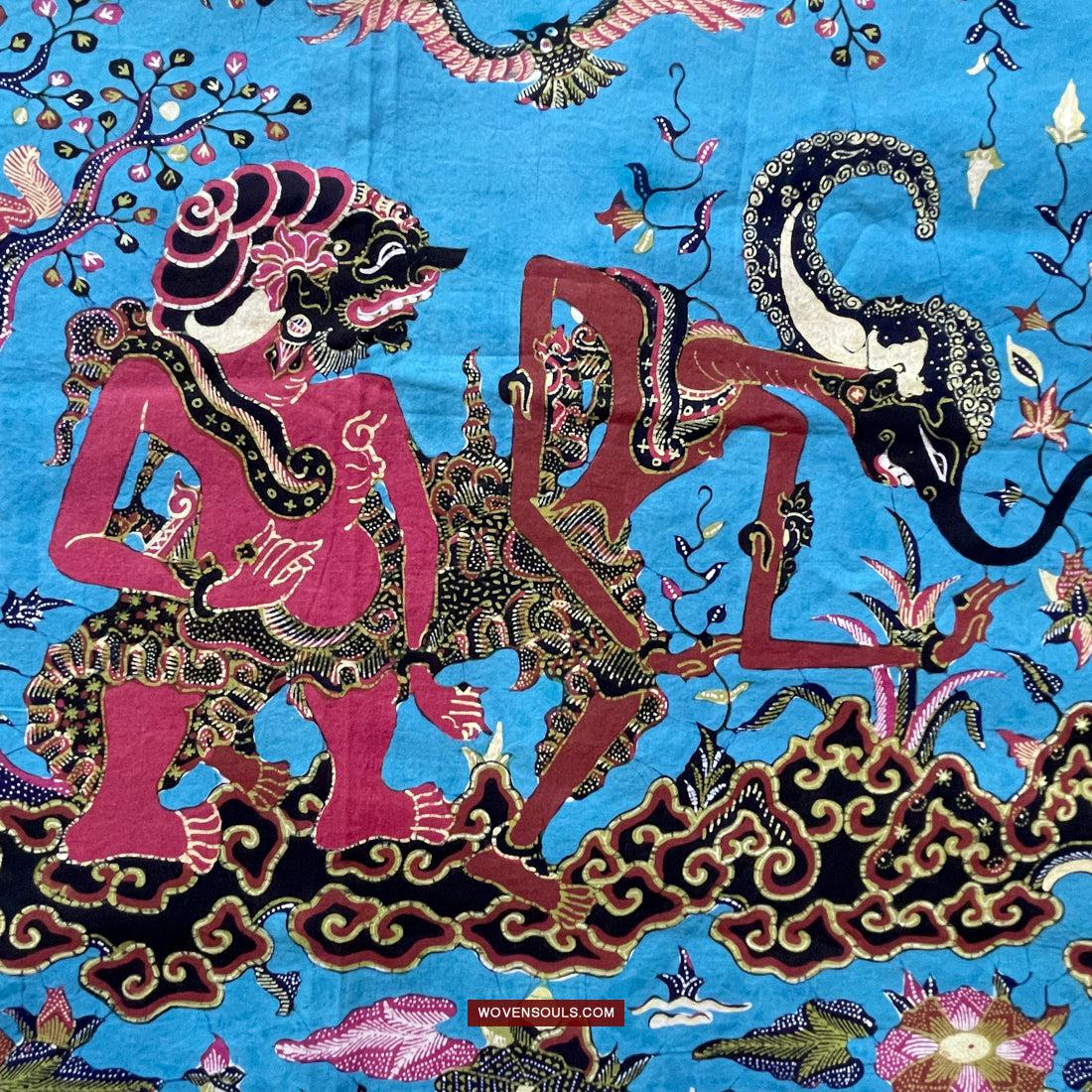 1749 Indonesian Art Cirebon Javanese Batik Tulis Artwork - Punakawan Cirebonan-WOVENSOULS Antique Textiles & Art Gallery