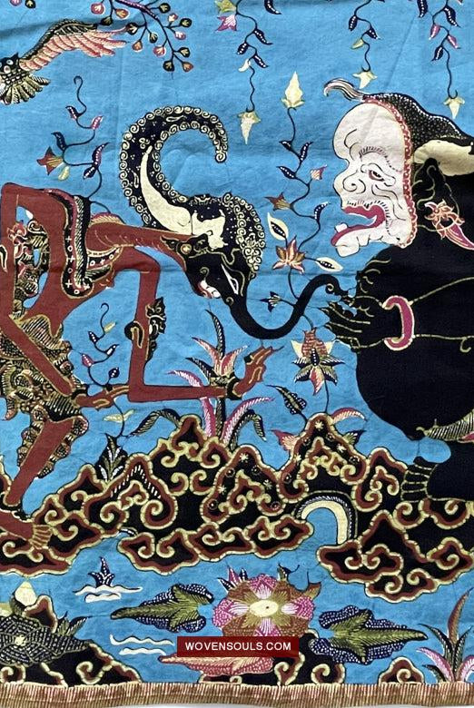 1749 indonesische Kunst Cirebon Javanese Batik Tulis Kunstwerk - Punakawan Cirebonan-WOVENSOULS Galerie für antike Textilien und Kunst
