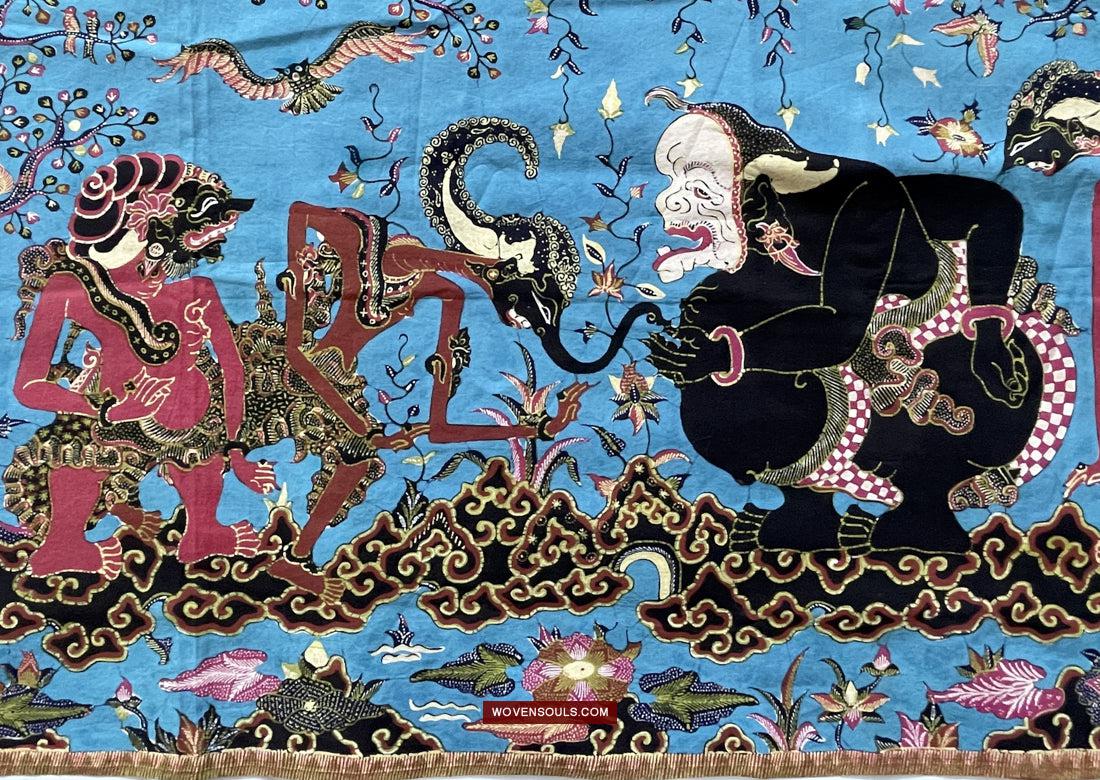 1749 Indonesian Art Cirebon Javanese Batik Tulis Artwork - Punakawan Cirebonan-WOVENSOULS Antique Textiles & Art Gallery