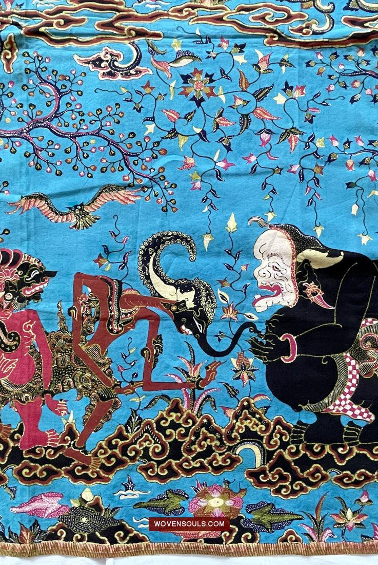 1749 indonesische Kunst Cirebon Javanese Batik Tulis Kunstwerk - Punakawan Cirebonan-WOVENSOULS Galerie für antike Textilien und Kunst