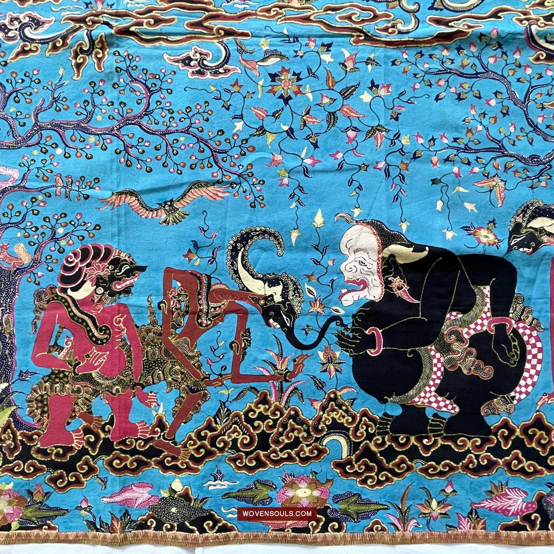 1749 Indonesian Art Cirebon Javanese Batik Tulis Artwork - Punakawan Cirebonan-WOVENSOULS Antique Textiles & Art Gallery