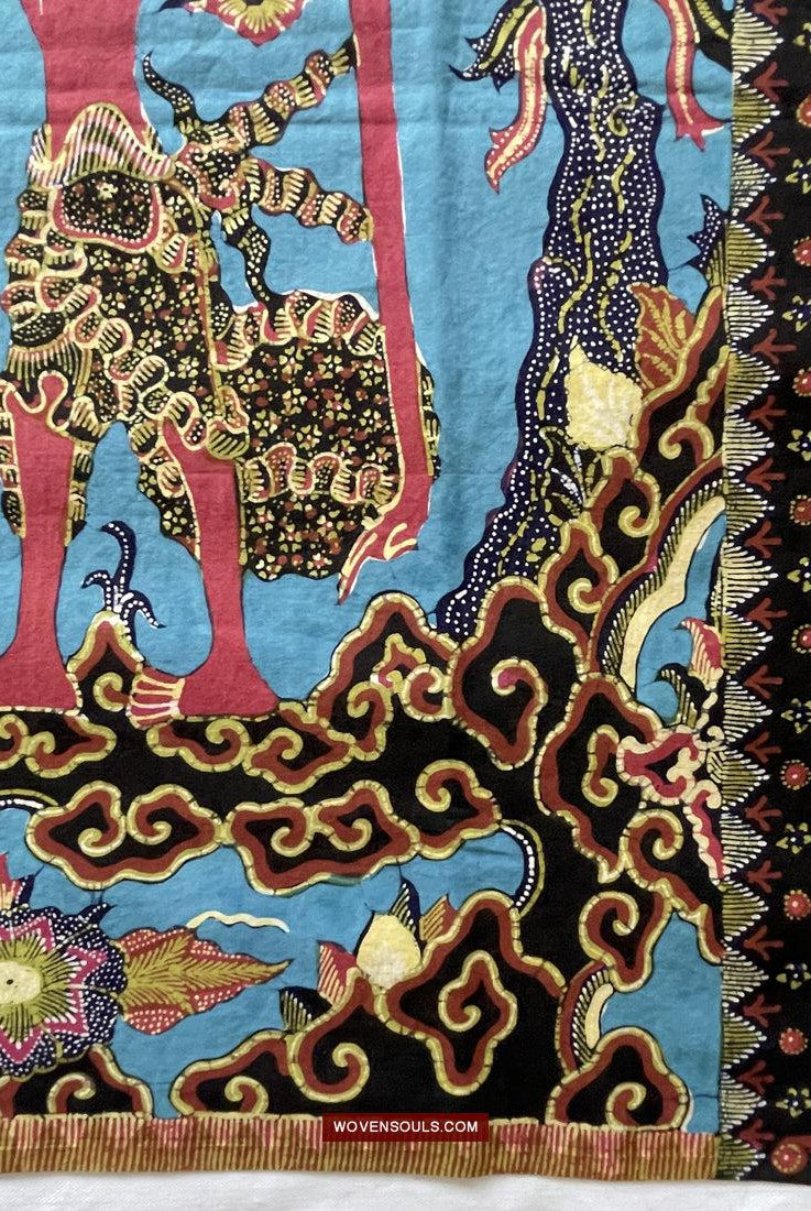 1749 indonesische Kunst Cirebon Javanese Batik Tulis Kunstwerk - Punakawan Cirebonan-WOVENSOULS Galerie für antike Textilien und Kunst