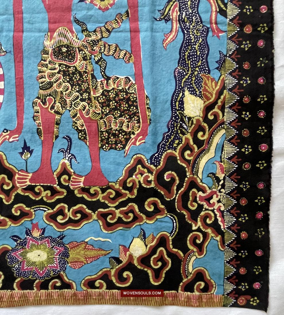 1749 Indonesian Art Cirebon Javanese Batik Tulis Artwork - Punakawan Cirebonan-WOVENSOULS Antique Textiles & Art Gallery