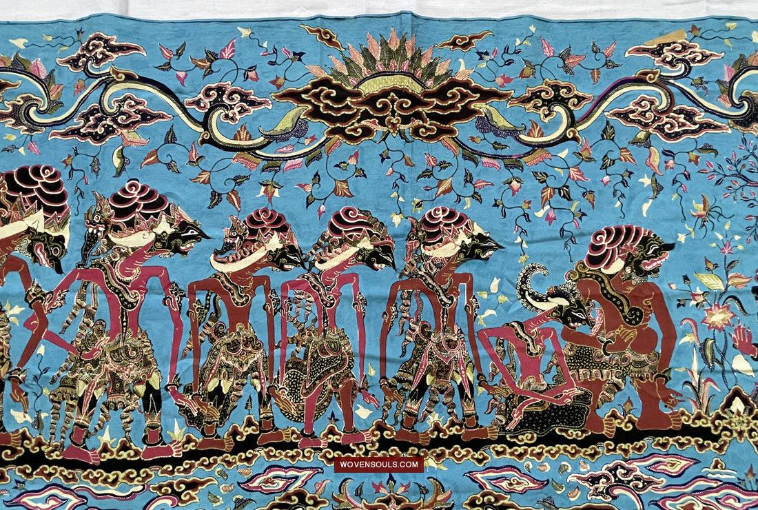 1749 Indonesian Art Cirebon Javanese Batik Tulis Artwork - Punakawan Cirebonan-WOVENSOULS Antique Textiles & Art Gallery