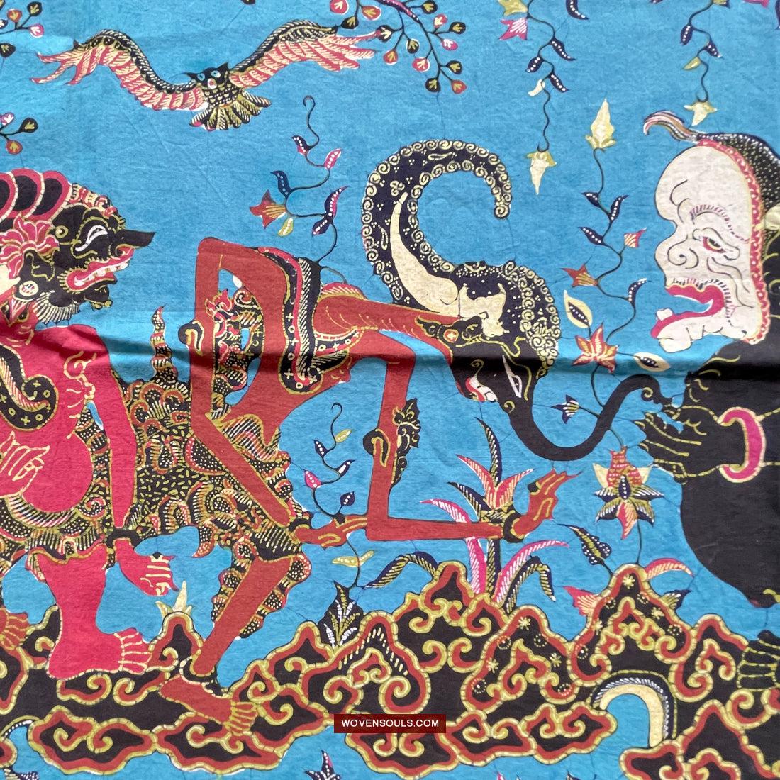 1749 Indonesian Art Cirebon Javanese Batik Tulis Artwork - Punakawan Cirebonan-WOVENSOULS Antique Textiles & Art Gallery