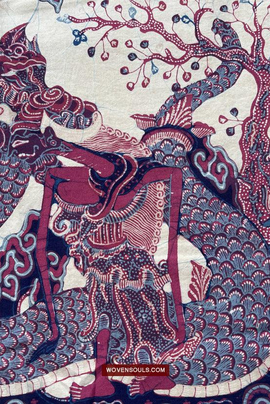 1750 Indonesische Hindu-Kunst Batik Tulis – Mahabharat – Pandava mit Shiva – Ujian Pandewa
