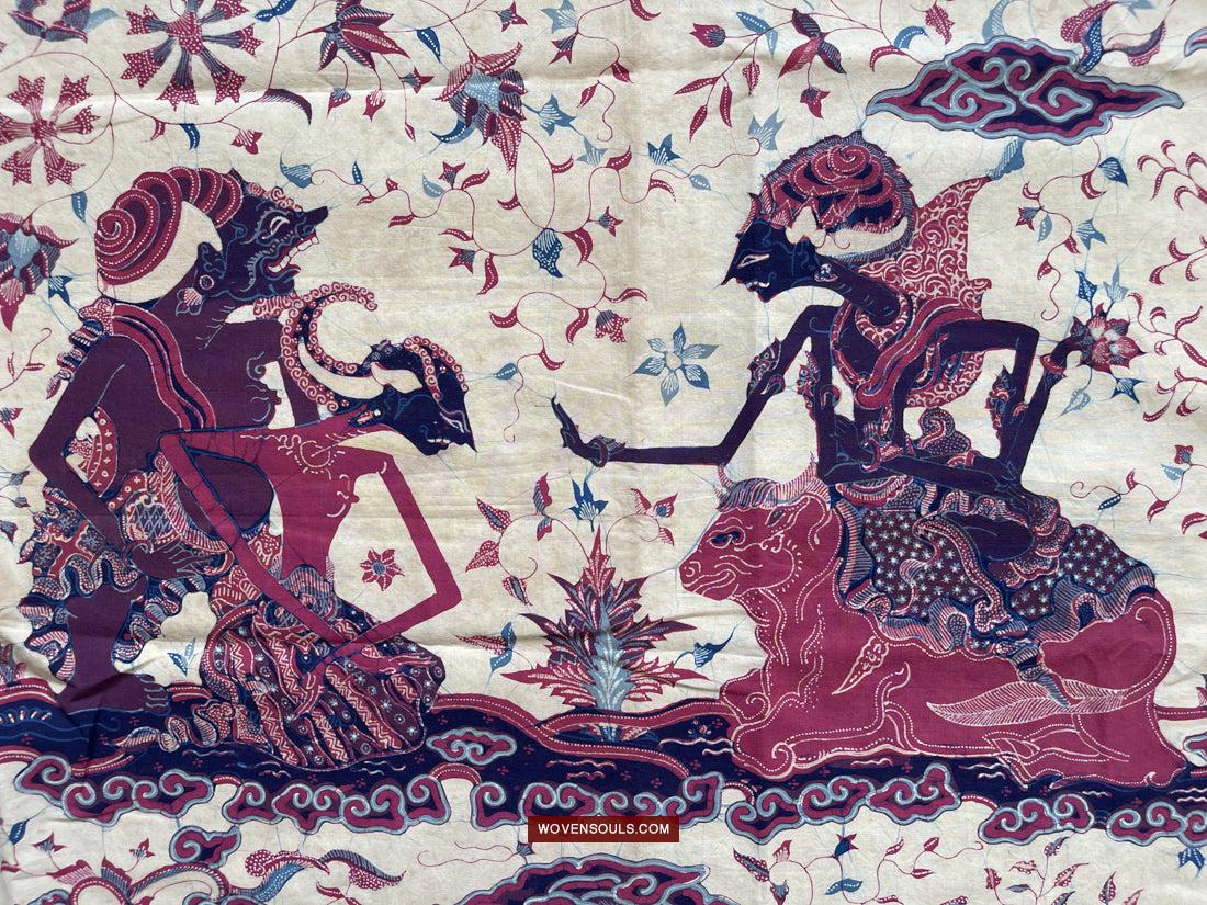 1750 Indonesian Hindu Art Batik Tulis - Mahabharat - Pandava with Shiva - Ujian Pandewa