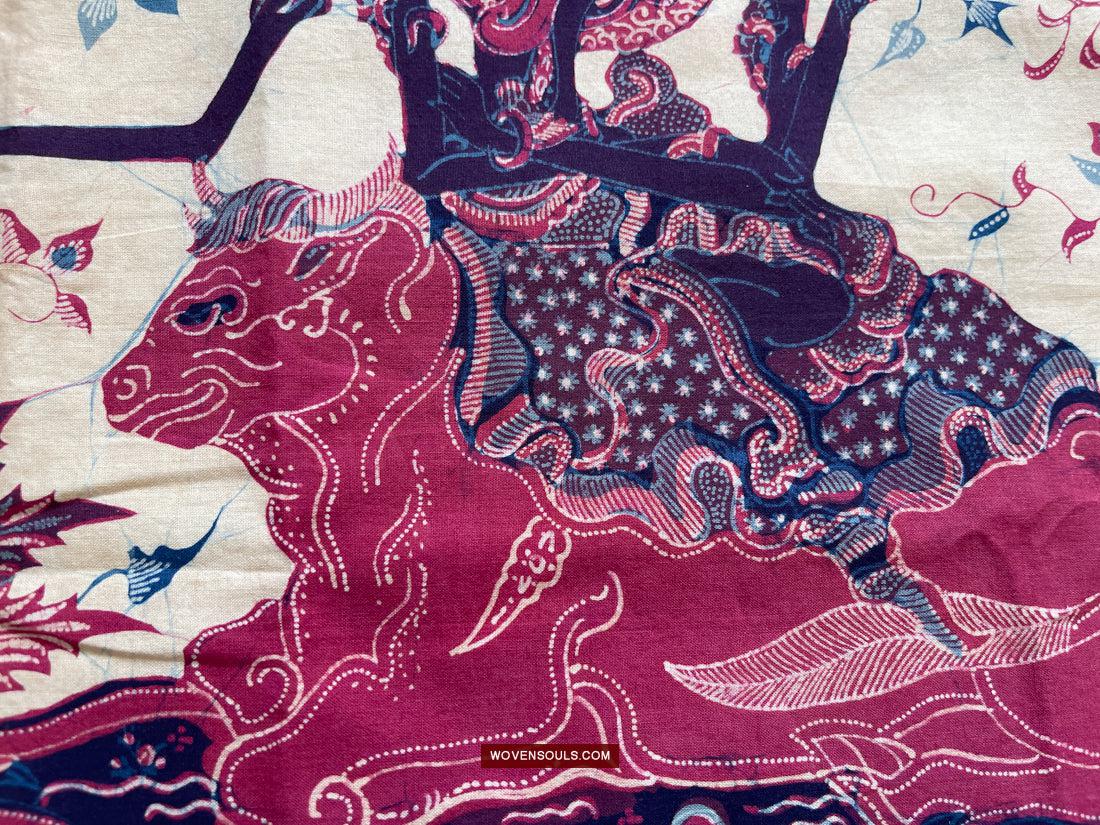 1750 Indonesian Hindu Art Batik Tulis - Mahabharat - Pandava with Shiva - Ujian Pandewa