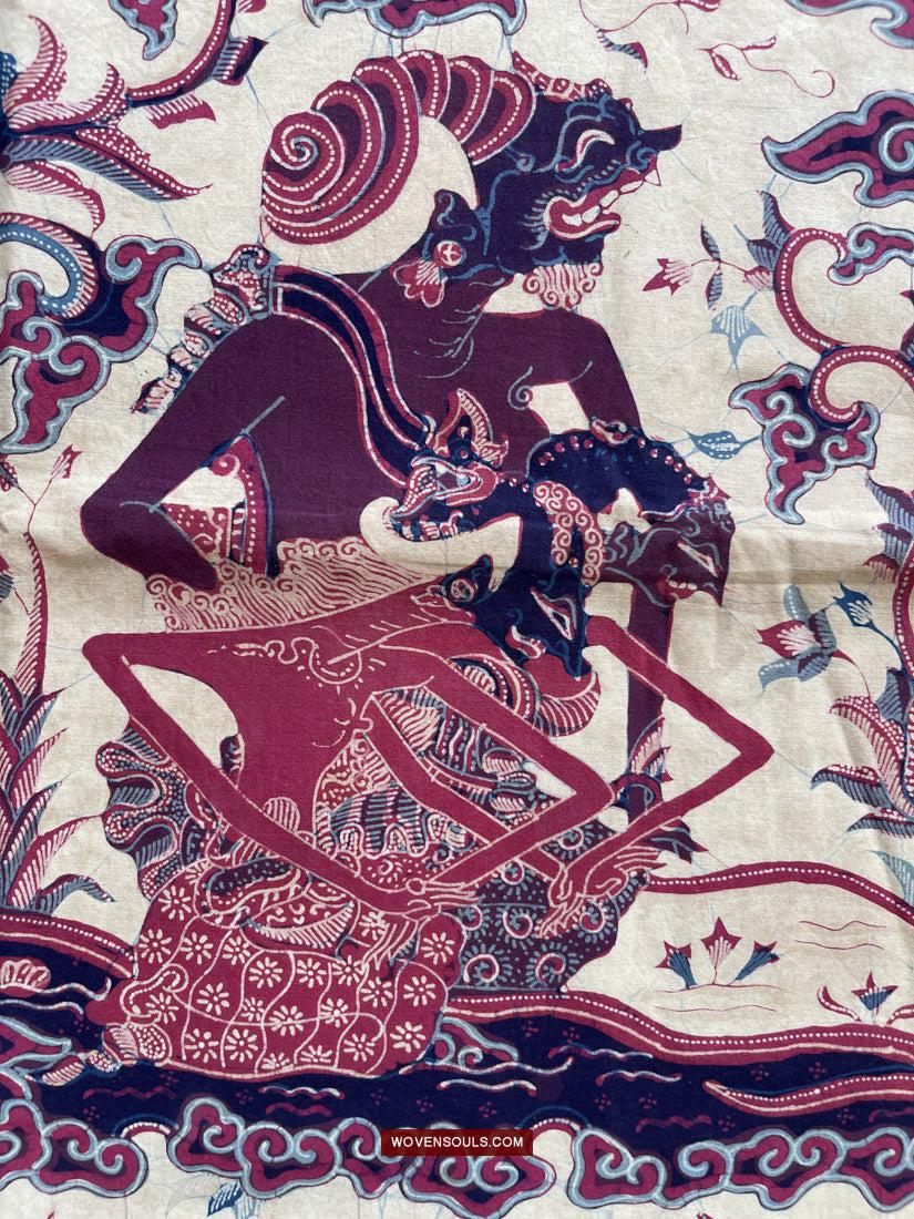 1750 Indonesian Hindu Art Batik Tulis - Mahabharat - Pandava with Shiva - Ujian Pandewa