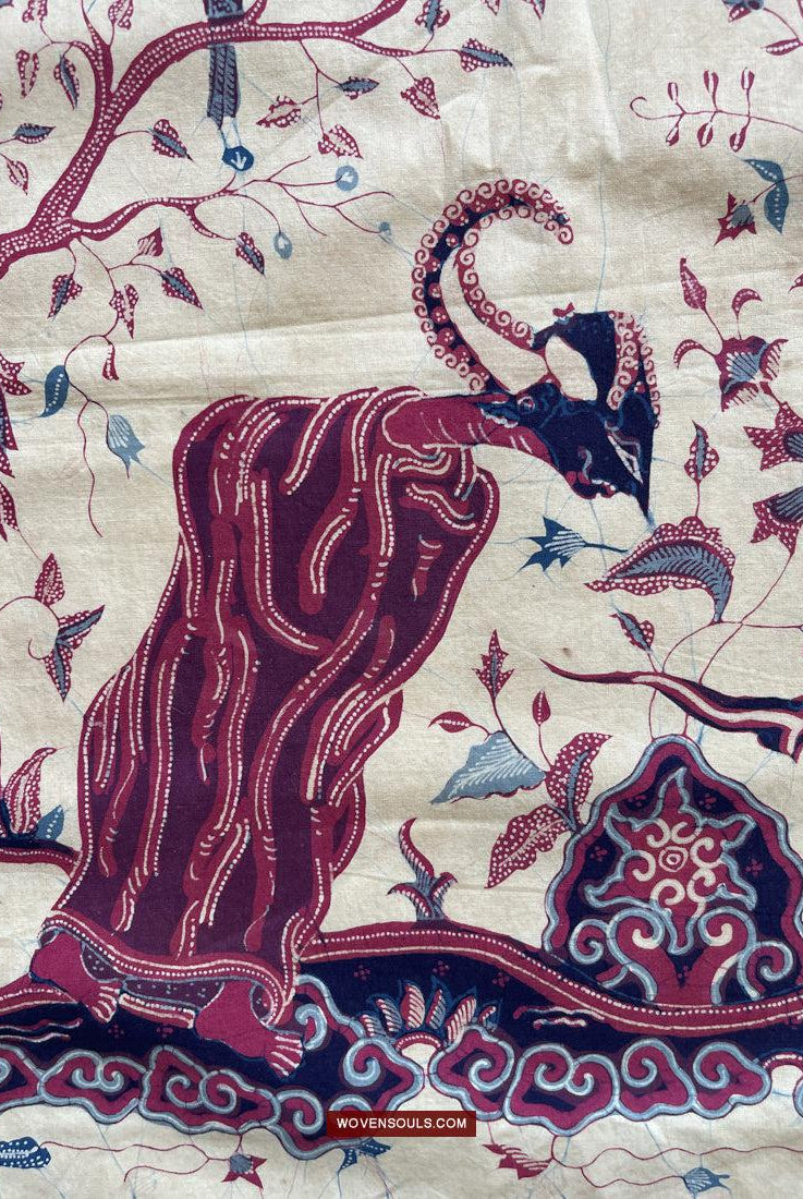 1750 Indonesische Hindu-Kunst Batik Tulis – Mahabharat – Pandava mit Shiva – Ujian Pandewa