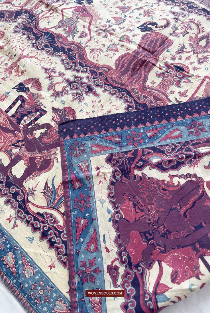 1750 Indonesische Hindu-Kunst Batik Tulis – Mahabharat – Pandava mit Shiva – Ujian Pandewa