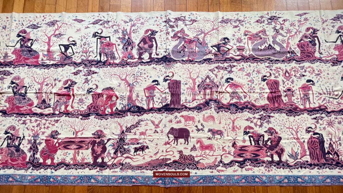 1750 Indonesian Hindu Art Batik Tulis - Mahabharat - Pandava with Shiva - Ujian Pandewa